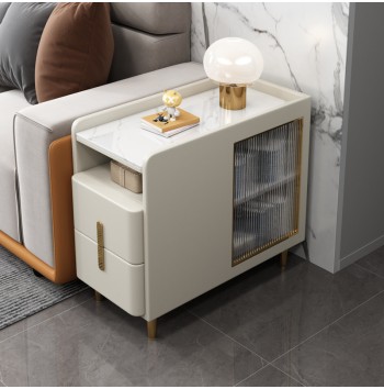 Multifunctional Modern Bedside Table with Charging Station