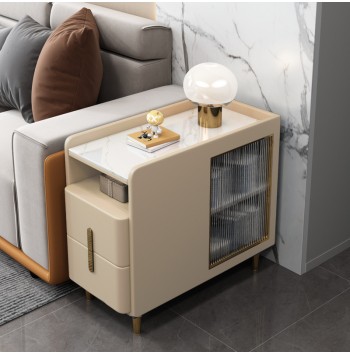 Multifunctional Modern Bedside Table with Charging Station