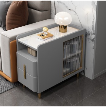 Multifunctional Modern Bedside Table with Charging Station