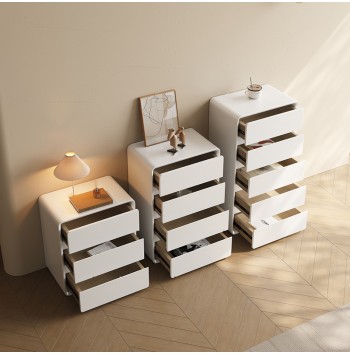 Elegant Leather Upholstered Bedside Table
