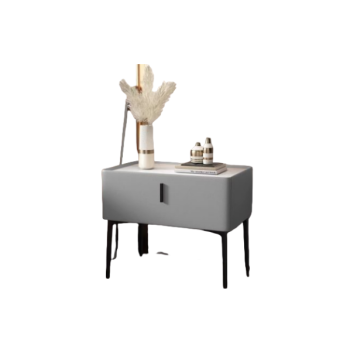 Light luxury cream style rock board Modern Elegance Bedside Table