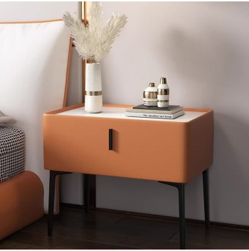 Light luxury cream style rock board Modern Elegance Bedside Table