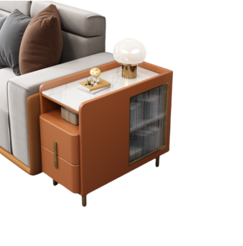 Multifunctional Modern Bedside Table with Charging Station